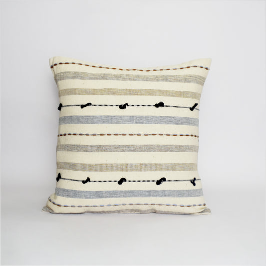 Linear Textured - Handwoven Kala Cotton Cushion cover