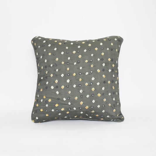 Jugnu: Bandhani with Mirrors Cushion Cover